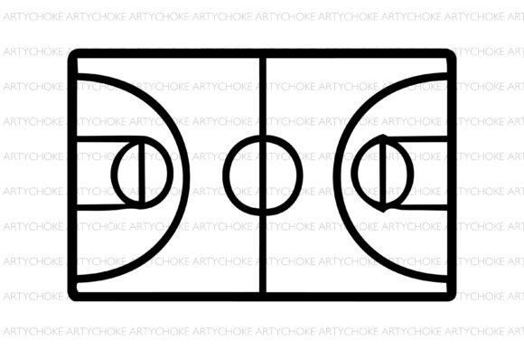 Basketball Court Doodle Clipart for Graphics and Icons