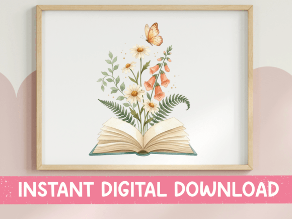 Book Blooming Flowers: Graphics for T-Shirt Designs