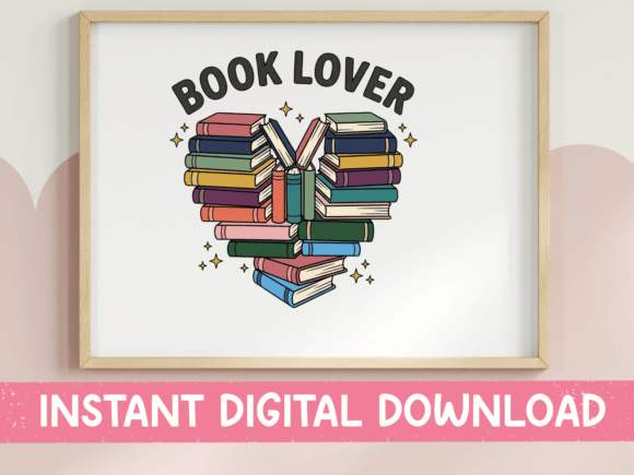 Book Lover Heart Stack: Graphics for T-Shirt Designs