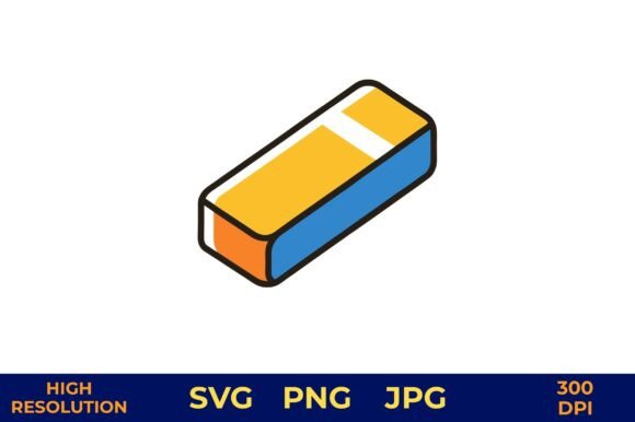 Eraser Vector Design for Stationery Graphics