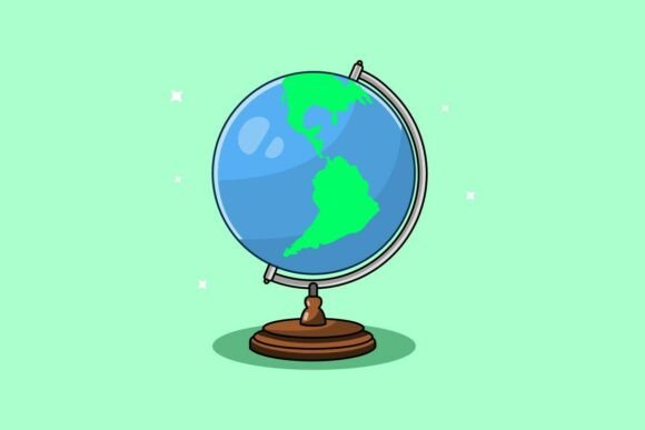 Globe Illustration for Educational Graphics