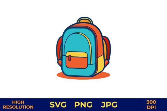 Kids Backpack Vector Graphics & Illustrations