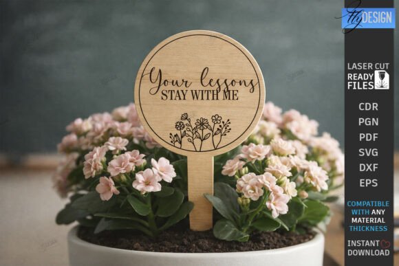 Laser Cutting Signs: Teacher Appreciation Plant Stake Laser