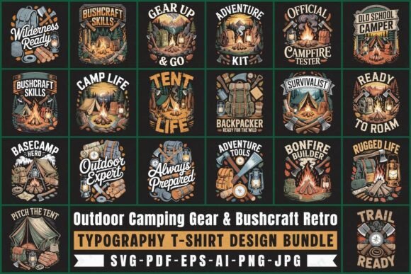 Outdoor Camping Gear Bushcraft Retro Bundles