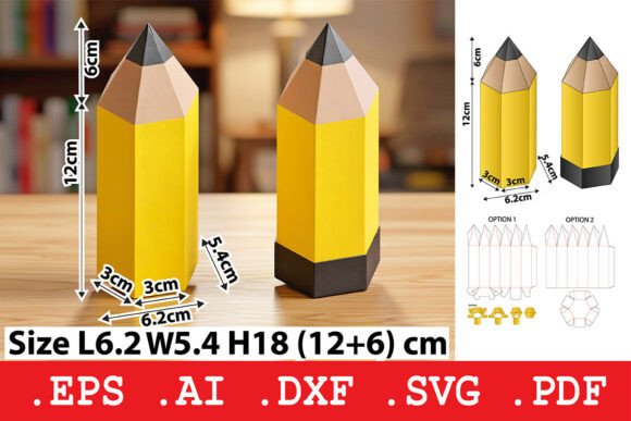 Pencil Shaped Gift Box: Graphics for Boxes Amp