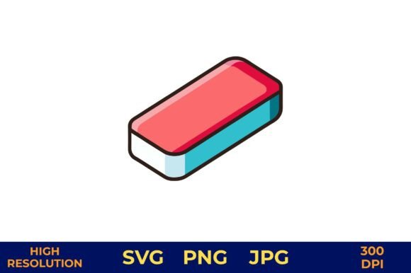 Pink & Blue Eraser Icon: Graphics & Illustrations