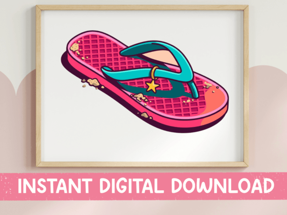 Pink Flip Flop Graphics for T-Shirt Designs
