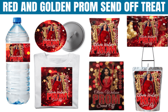 Red and Golden Prom Send off Treat Graphics & Print Templates