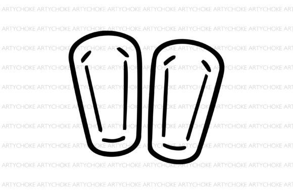 Review: Football Shin Pads Doodle Clipart for Stitching