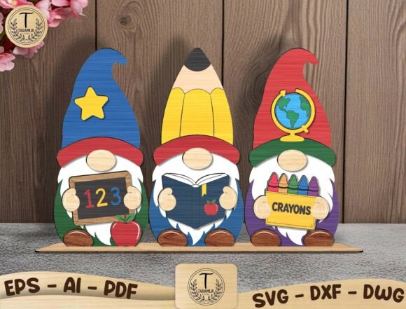 School Gnomes Laser Cutting for Home Decor