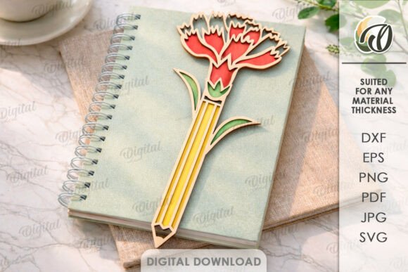 Teacher Pencil Flower Laser Cutting for Other Art Amp